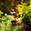 Vintage Iron Bird Water Dispenser 3-Tier Bowl Garden Rain Catcher  Outdoor Garden