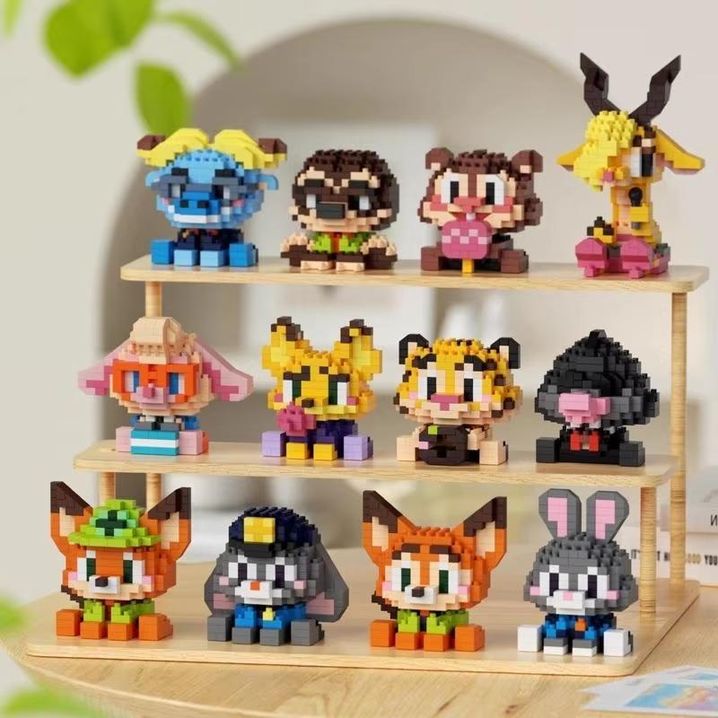 Building Blocks Nick Wilde Judith Laverne Hopps Assembly Model Kit Desktop Ornament Doll Boys' Puzzle Toys Collectible Zootopia