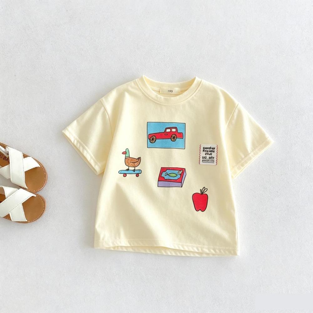 Printed Animal Boys Clothes T-shirt 2026 New Summer Clothing Short Sleeve Tops Crewneck Tees Fashion Popular Kids T Shirts