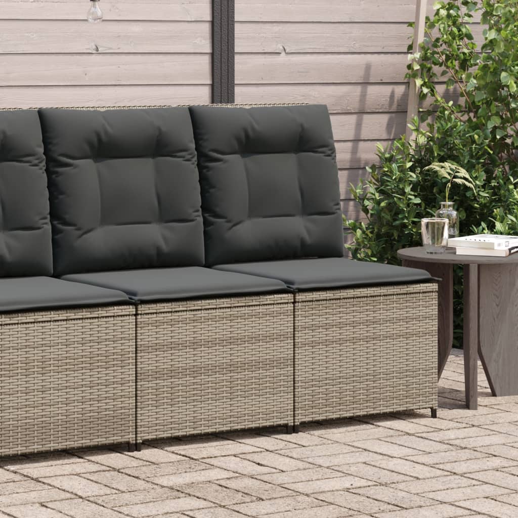 Vidaxl Klappbarer Gartenstuhl Mit Kissen, Grau, Polyrattan