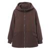 Women's Fleece-Lined Hooded Cardigan - Autumn/Winter 2024 Casual Loose Fit for Middle-Aged Moms