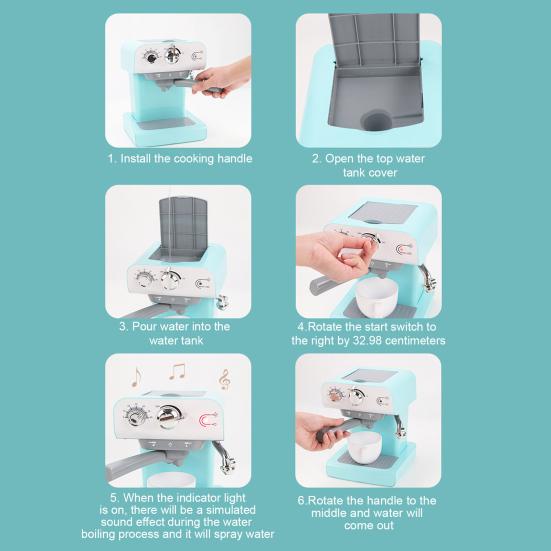 Kids Housework Helper Toy Set Pretend Play Kitchen Appliances with Coffee Maker Vacuum Cleaner & Washing Machine