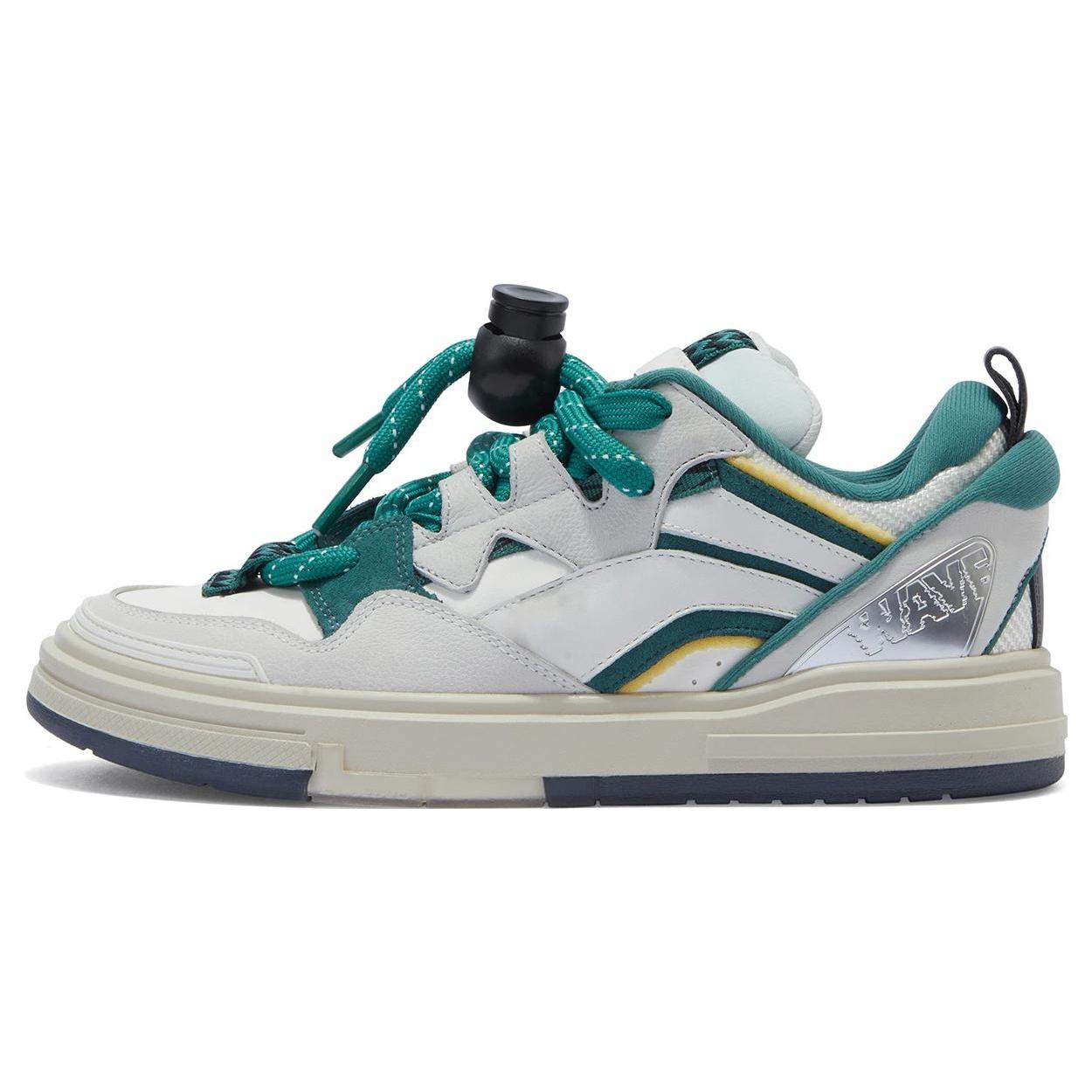 

Li Ning Wave SWAG Slip Resistant Abrasion Resistant Low top Gourd Shaped Lock, Low Top Puffy Skateboard Shoes Men s AECT053-1 42