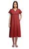 Moomaya Solid Short Sleeve Nightdress For Ladies Button Placket Nightwear