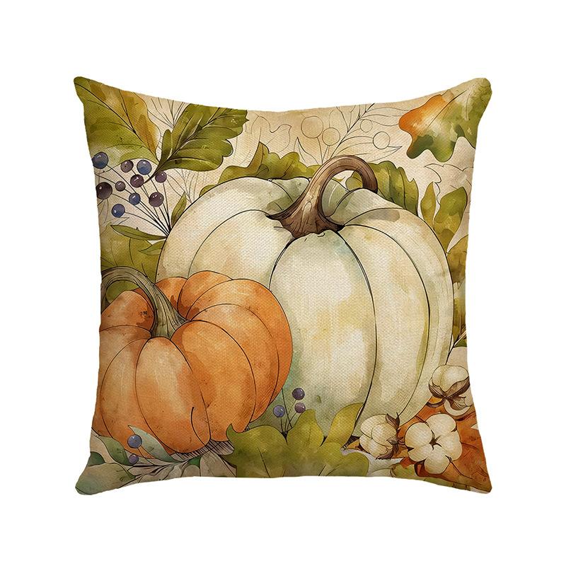

Autumn Letter Print Bedside Pillow Pillow B&B Living Room Sofa Letter Pumpkin Car Pillow Case 45 * 45Cm (without core)