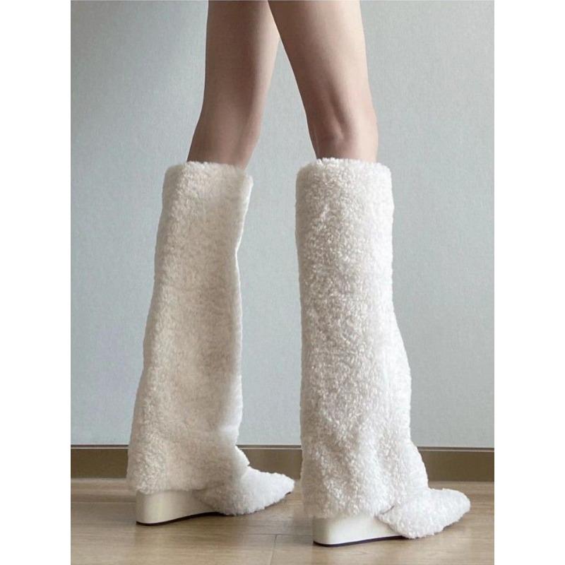 Thick-lined Boot Women's Shoes - New Arrivals for Autumn and Winter. Pointed Toe Shoes. Long Boots.