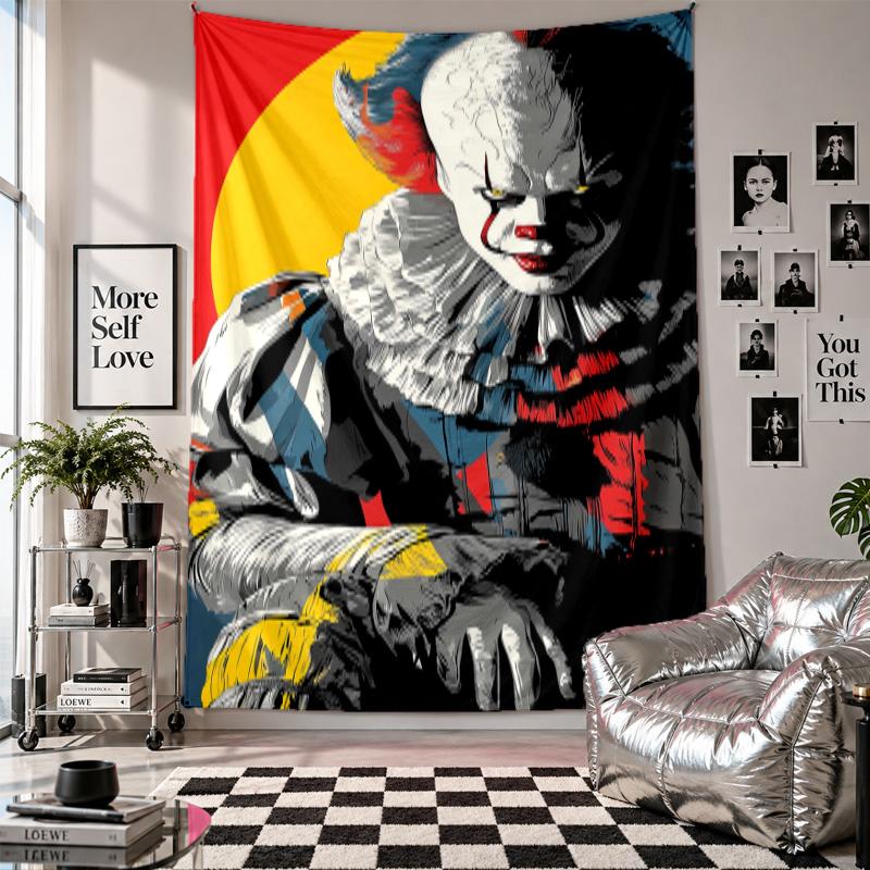 Wall TapestryIT Pennywise Art Hanging Cloth Decorative Background Cover for Room Decoration