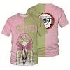 Moda estiva Anime Demon Slayer Kochou Shinobu 3D T Shirt Bambini Casual T-shirt Boy Girl Unisex Abbigliamento Tshirt oversize Top