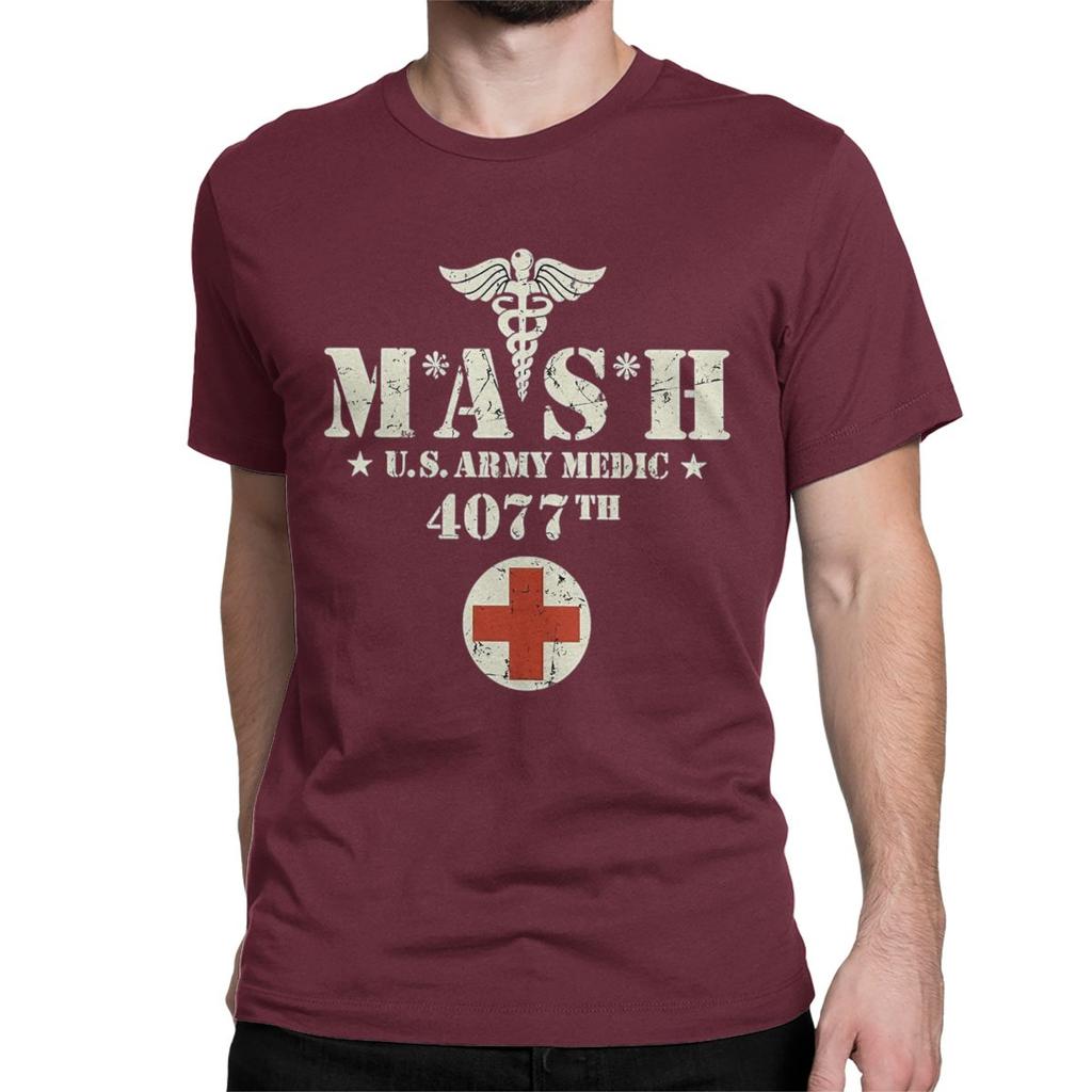 Novelty Mash 4077 Alan Alda War 4077th T-Shirt Men Women's Round Neck Cotton T Shirts M*A*S*H Short Sleeve Tees Gift  Clothes