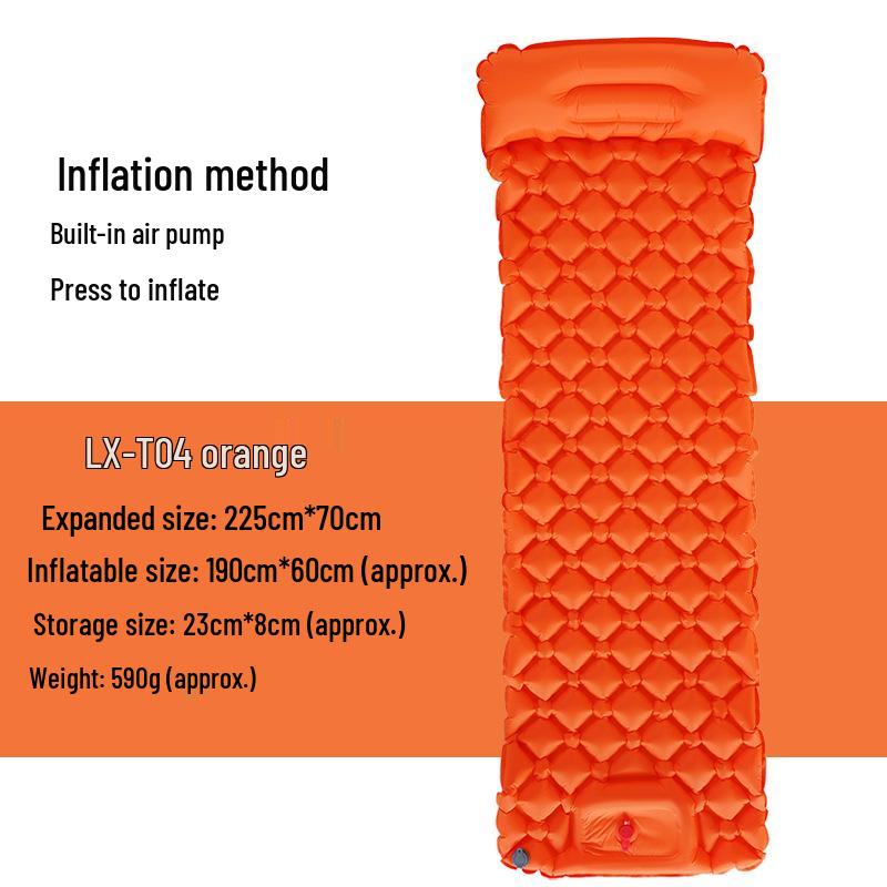 Moisture-Proof Inflatable Camping Air Mattress with Built-in Pump, 500g