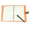 A5 Business Looseleaf Notebook Black Grey Stitching PU Color Changing Leather Surface Notebook with
