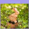 Wooden Craft Toy Car With Cute Bunny Design For Kids And Home Decor