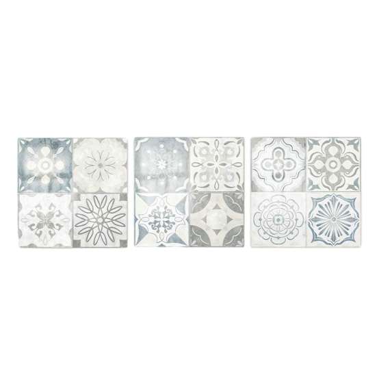 Kitchen Bathroom Wall Stickers 3Pcs 2D Retro Floral Tile Stickers, Self-Adhesive Waterproof Oil Proof Water Resistant Covers Decals, Peel &