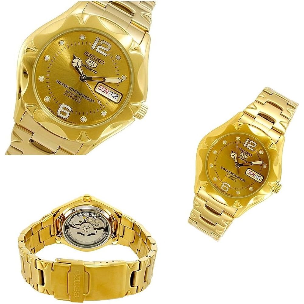 

SEIKO 5 Sports Automatic 100m Waterproof Automatic Metal Belt Watch for Men with Simple Belt Adju...