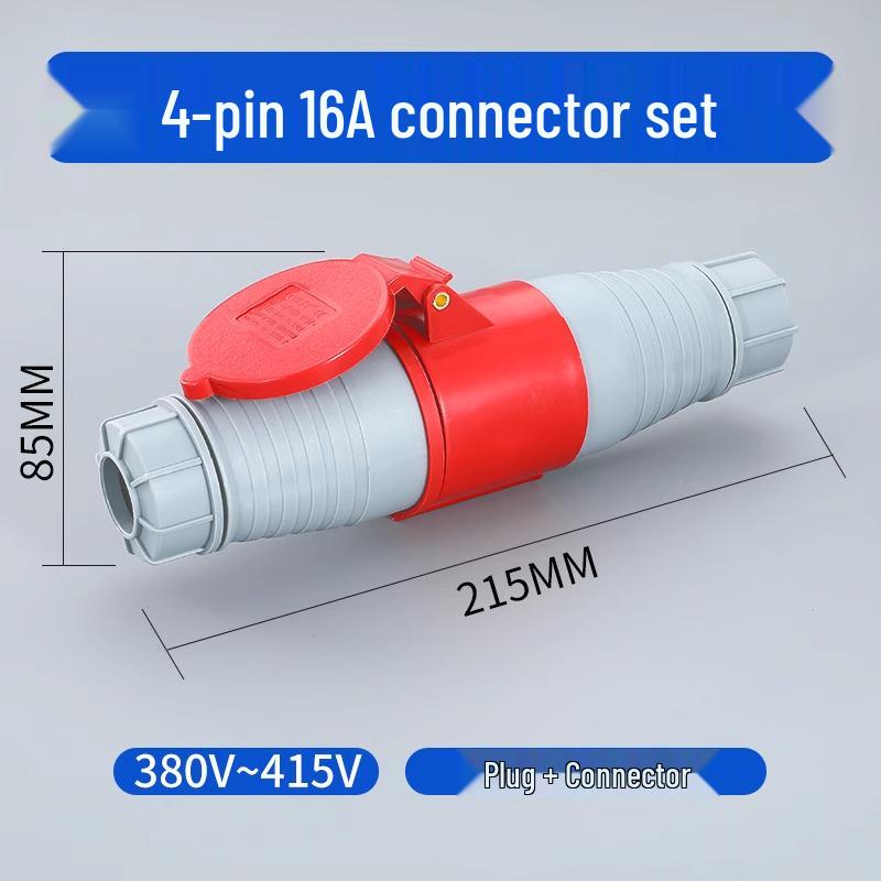 Waterproof 3-Pin 5-Hole Industrial Socket Connector (16A/32A) - Male-Female Mating, Non-Explosion-Proof.