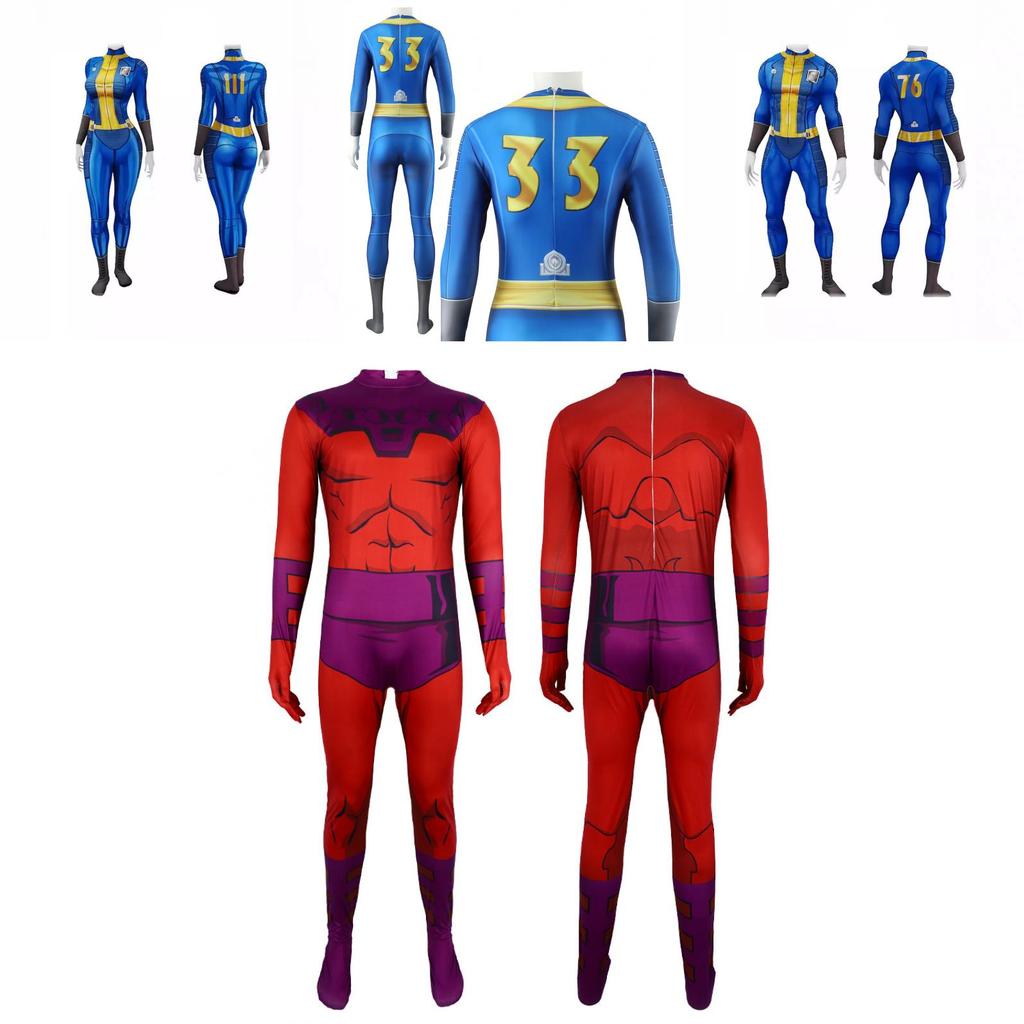 Game Fallout 4 Blue Jumpsuit Role-playing Costume Cosplay Carnival Set Milk Silk Polyester S M L Xl Xxl Xxxl 110 120 130 140 150