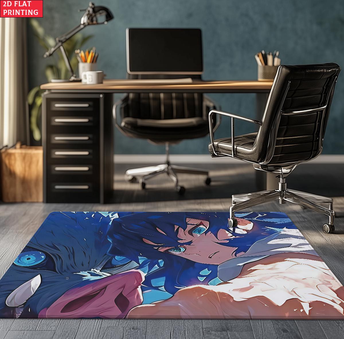 

Anime Swordsman Area Rug, Red Flame Theme Non-slip Floor Mat,Decorative Carpet for Gaming Room Bedroom, Washable Home Decor Gift 40cm x 60cm