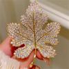 Exquisite Maple Leaf Brooches For Women Girls Luxury Elegant Plant Pins Versatile Shiny Corsage Clothing Accessories Gifts