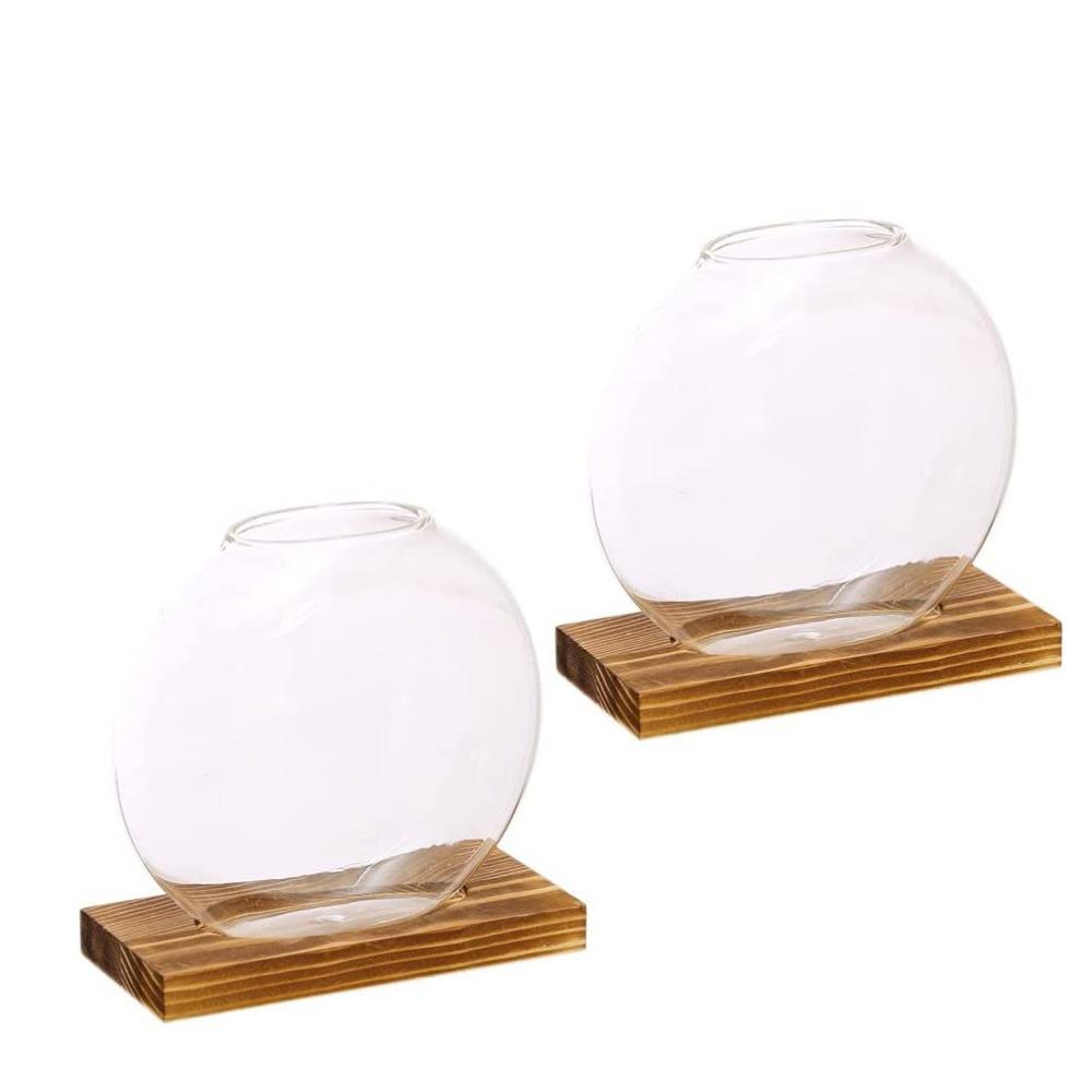 Elegant Round Glass Planters Transparent Glass Plants Glass Vase Weddings