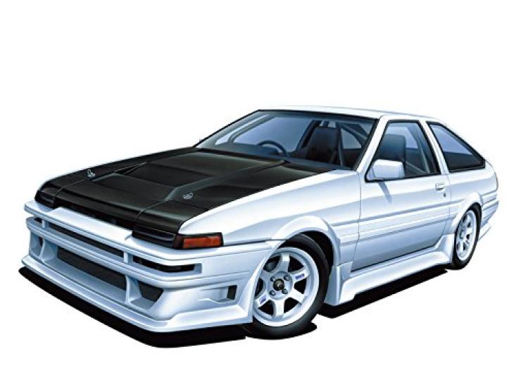 Aoshima Bunka Kyozai Scale The Tuned Car Series 45 Car Boutique Club Toyota AE86 Trueno 1985 Plastic Model 1/24 No.