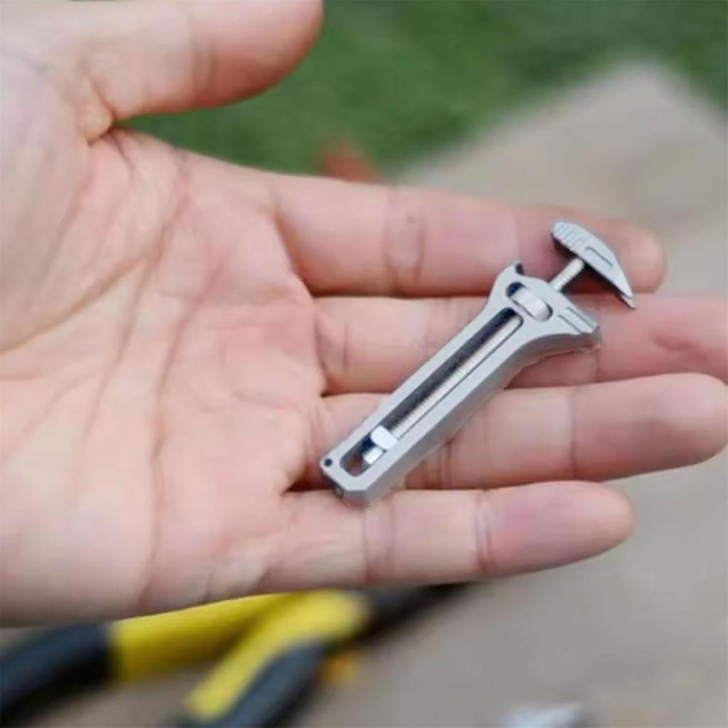 Compact Titanium Multitool, Titanium Multitool For Outdoor Camping Hiking Backpacking Repairing, Mini Portable Adjustable Wrench and Bottle Opener