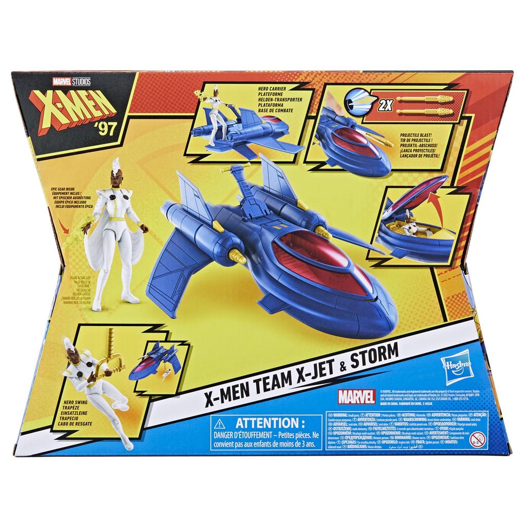 Marvel Studios X-Men '97 X-Men Team X-Jet & 4-Inch Storm Figures, Superhero Toy Action Figures, Ages 4 and Up, F7974