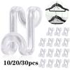 10/20/30pc Clothes Hanger Connector Hooks Hanger Extender Clips Cascading Connection Hooks Closet Organizer Hangers Space Saving