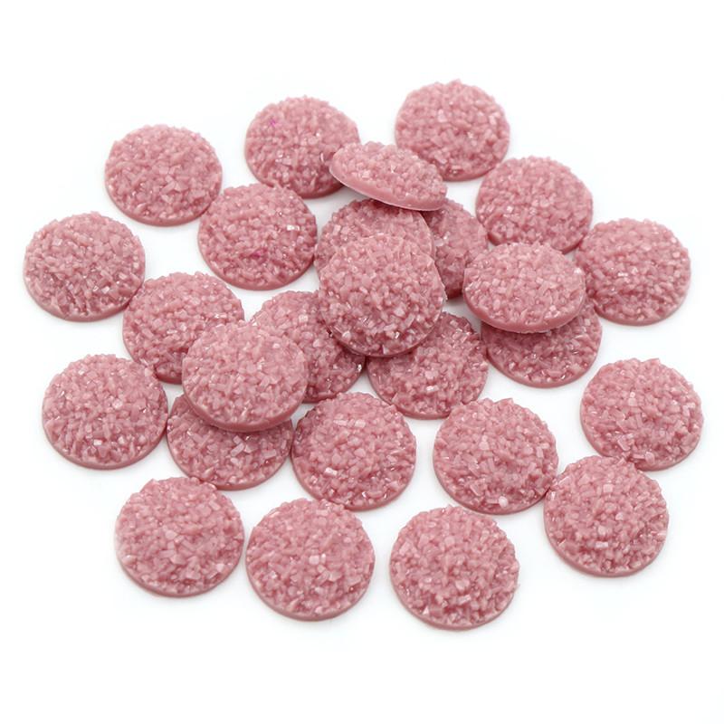 Natural Ore Druzy 8mm 10mm 12mm 40pcs Multi-Color Flat Back Resin Cabochons Dome For Bracelet Earrings DIY Jewelry Findings