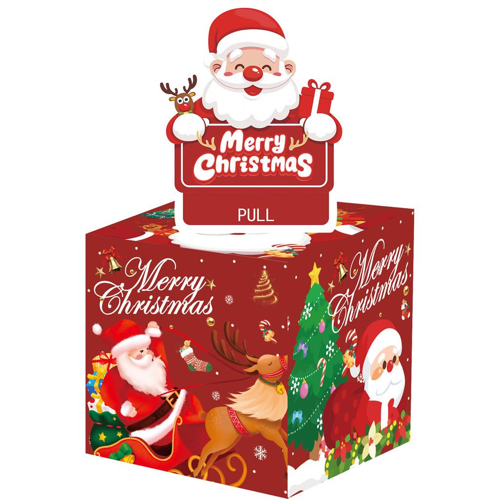 Red Christmas Theme Pattern Gift Surprise Box Holiday Decoration Prop Atmosphere