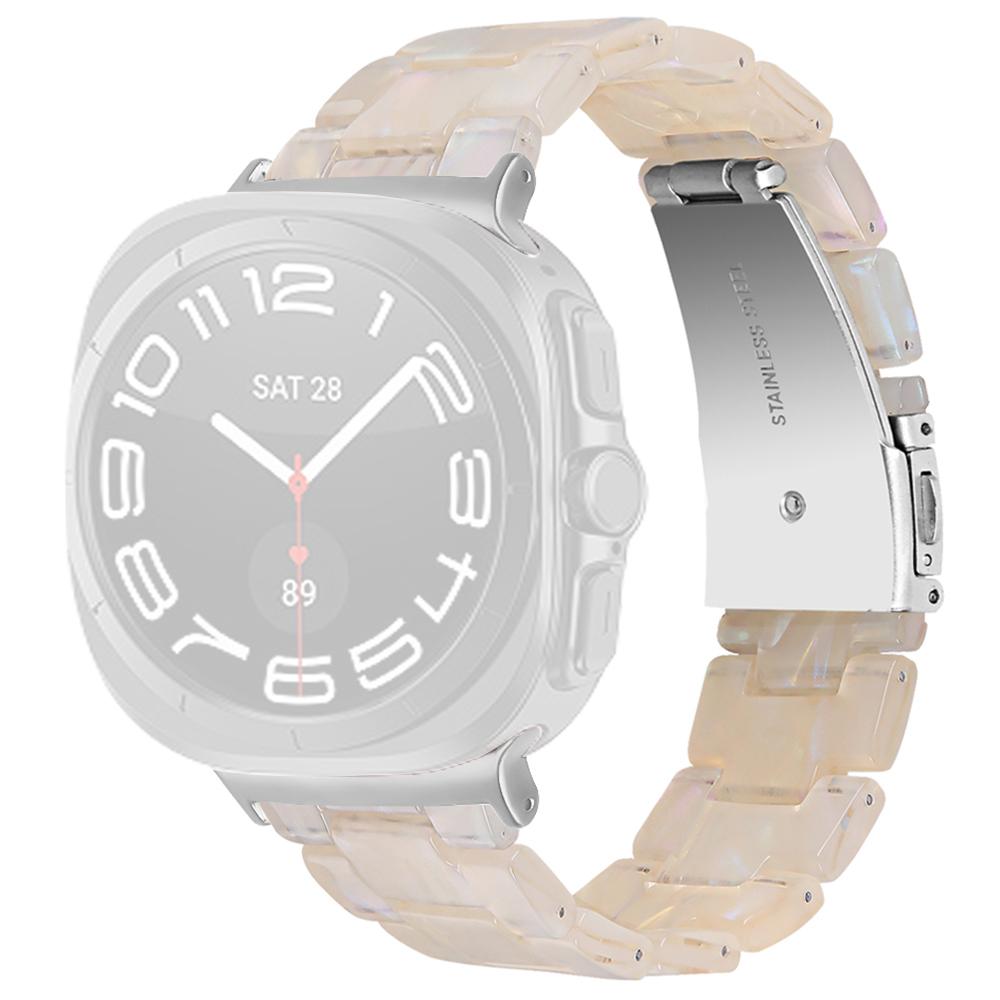 For Samsung Galaxy Watch Ultra 47mm Waterproof Resin Acrylic Watch Strap Buckle Design Wrist Band