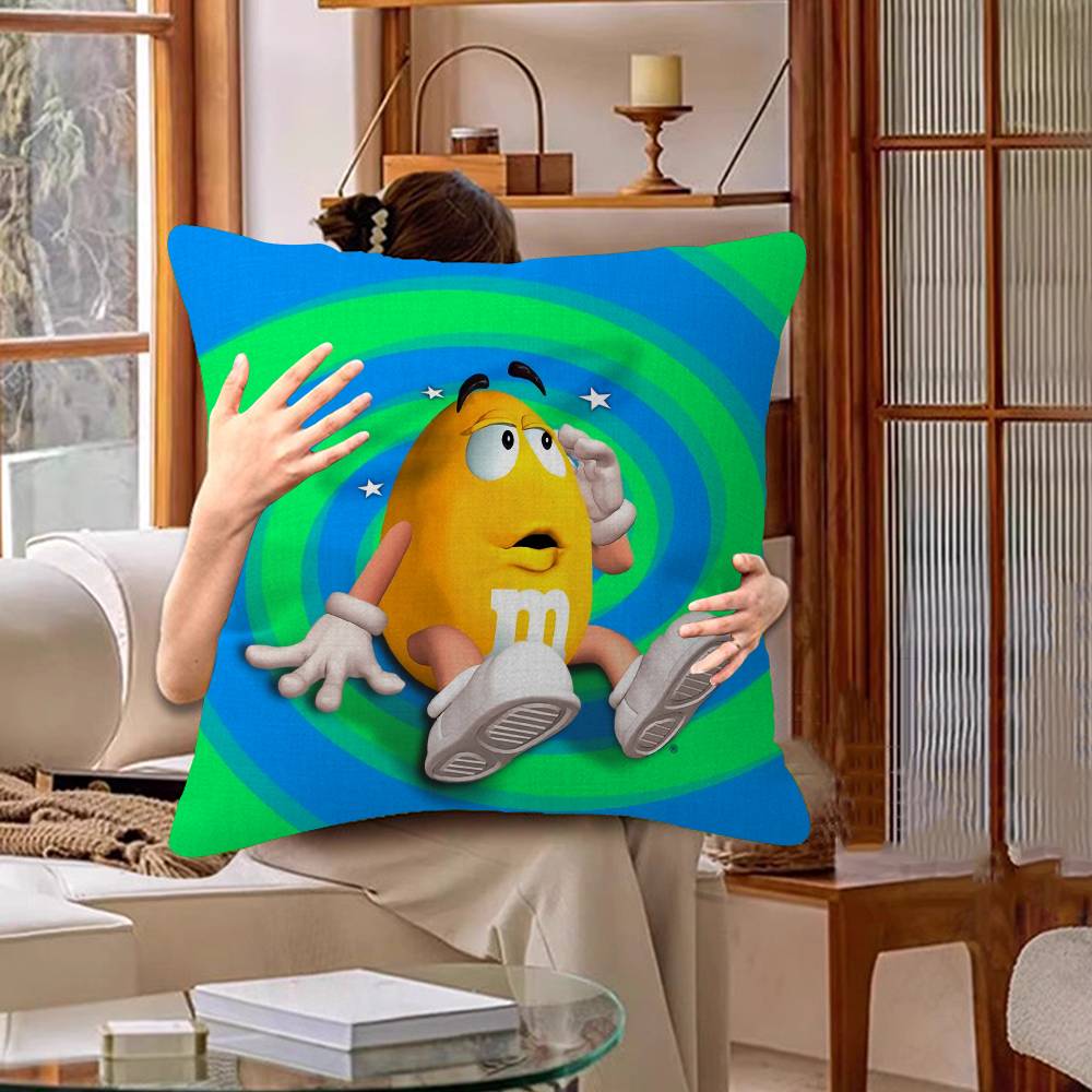 M&Ms Chocolate Office Cushion Pillowcase Car Cushion Cover45X45Cm Lumbar Pillowcase Sofa Pillowcover
