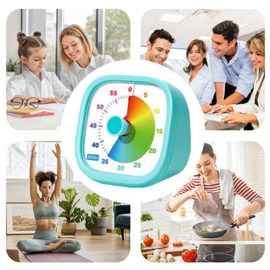 Visual Timer for Kids 60 Timer Silent Countdown Minute Pomodoro Timer Clock Rainbow Color Desk Time