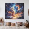 Psychedelic Galaxy Tapestry,Abstract Cosmic Nebula Wall Art, Colorful Trippy Space Cloud Decor For Bedroom, Aesthetic Gamer Room