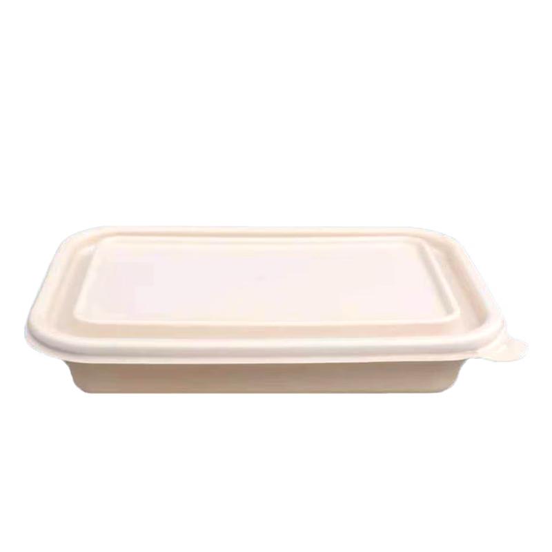 Jiwanggu 350ml biologisch abbaubare rechteckige Einweg-Lebensmittelbehälter (300-Set)