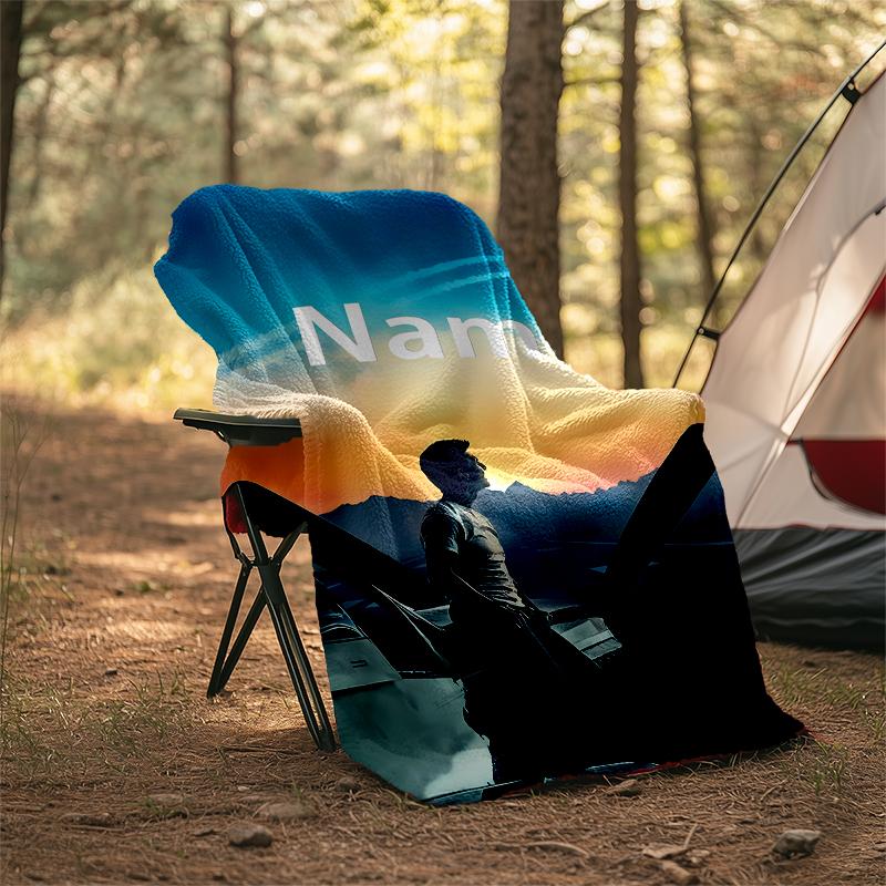 Personalized Custom Name Blanket - Top Gun Maverick Print Design,Blanket for Sofa,Bed,Travel,Camping - Soft and Warm, Great Gift