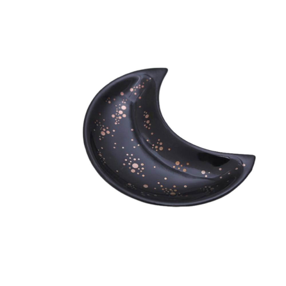 

Ceramic Moon Shape Jewelry Dish Nordic Simple Jewelry Storage Plate Smooth Minimalist Key Storage Holder Women