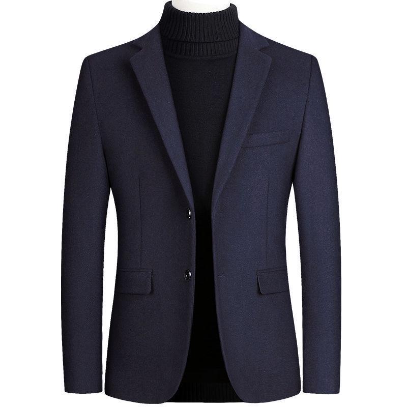 Men's Single-Breasted Wool Blazer - 2025 Autumn/Winter Business Casual Jacket