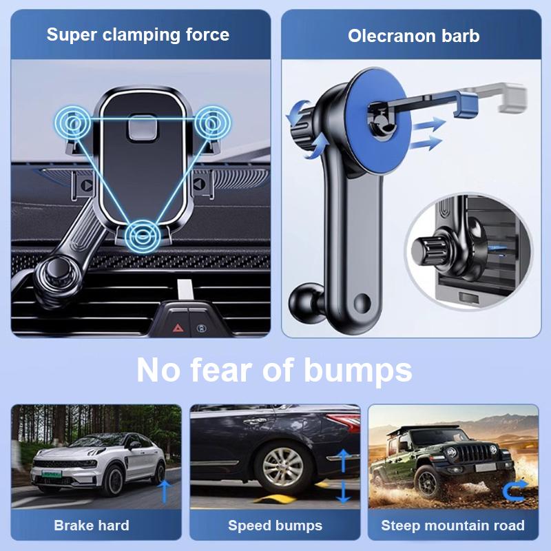 SEAMETAL Gravity Air Vent Autotelefonhalter Teleskop-Luftauslass Handyhalterung Spiralhaken Universal für 4,7-7 Zoll Smartphone