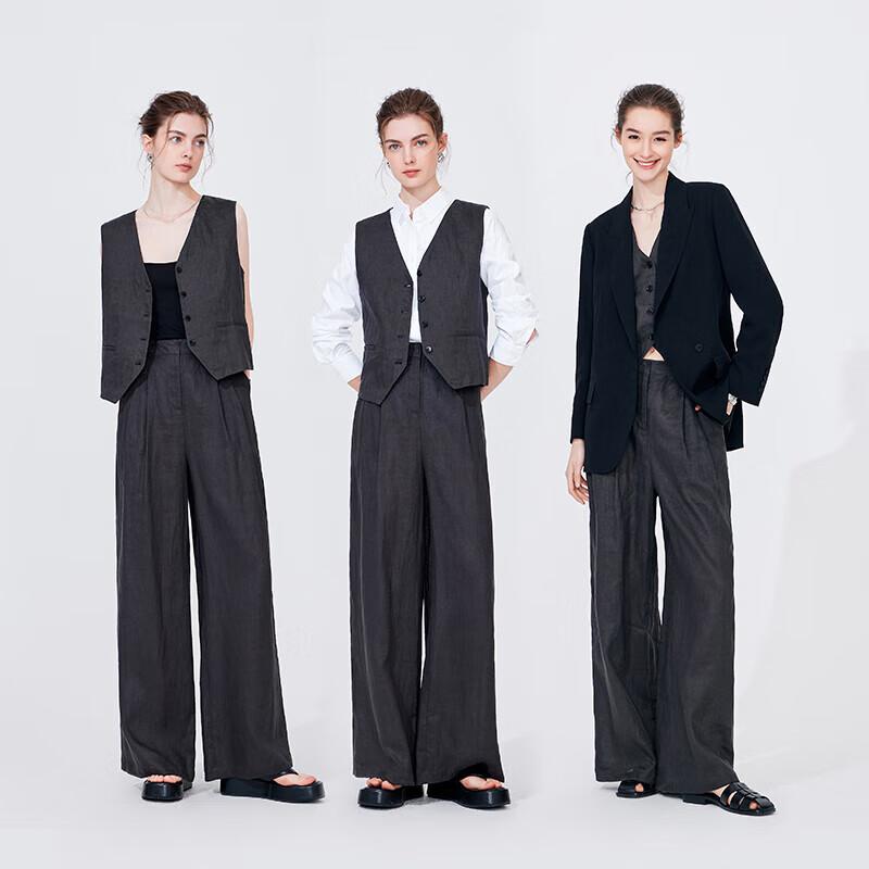 Navigare Women's Linen Blend Layered Suit Vest