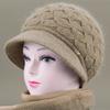 Hats Women's Fashion Versatile Mom Hat Wool Hat Ear Protection Hat Winter Plush Warm Peaked Cap Knitted Hat