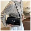 French Chic Faux Leather Baguette Bag Trendy Shoulder Armpit Crossbody Purse