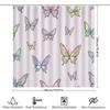 Whimsical Butterflies Shower Curtain Pinkcute Bath Decor For Home Bathroom Kids Room Waterproof Print Decorative Shower Panel