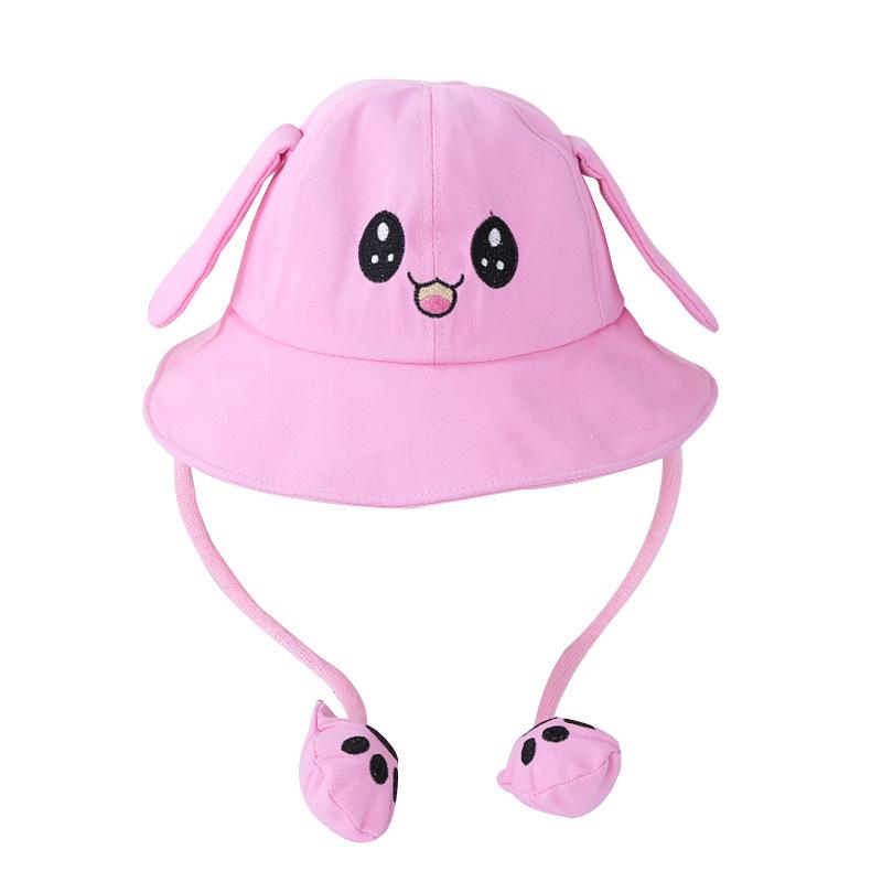 Children'S Bucket Hat Men'S And Women'S Cotton Cloth Hats With Moving Ears Cute Rabbit Hats Outdoor Sun Protection Attractions Travel