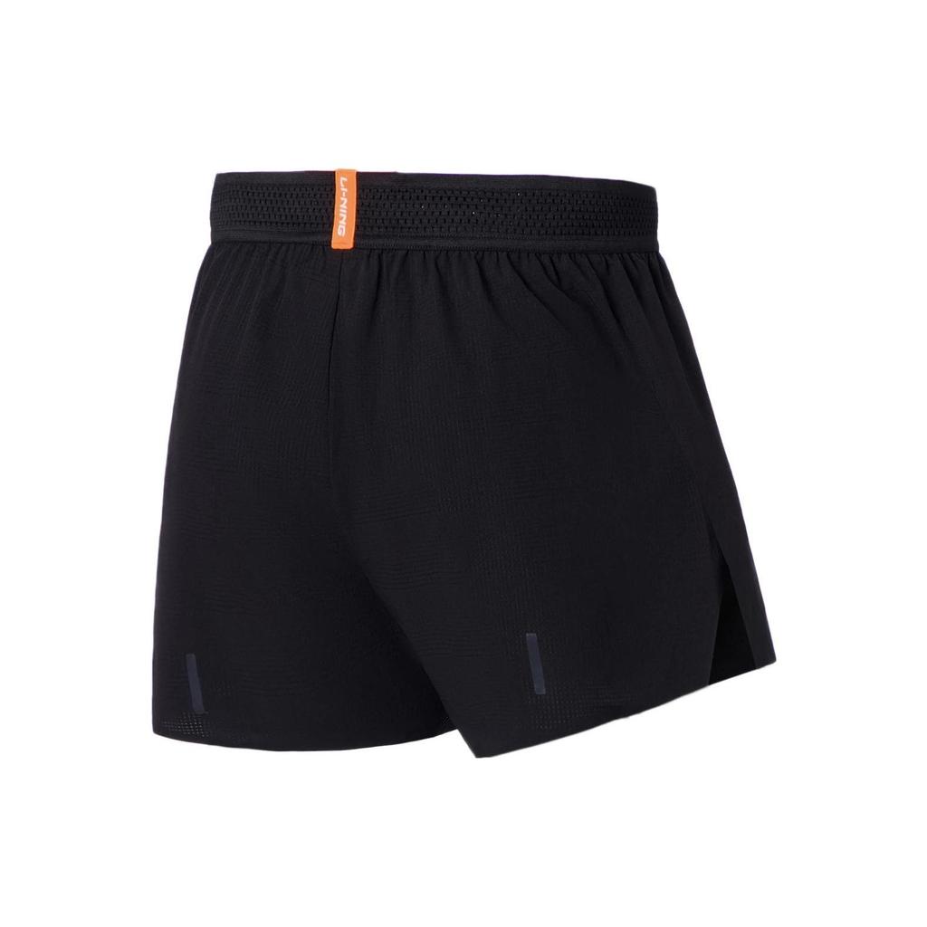 Li-Ning Running Series Solid Color Logo Print Reflective Design Straight Leg Sports Shorts Men Bottoms AAPS037-1