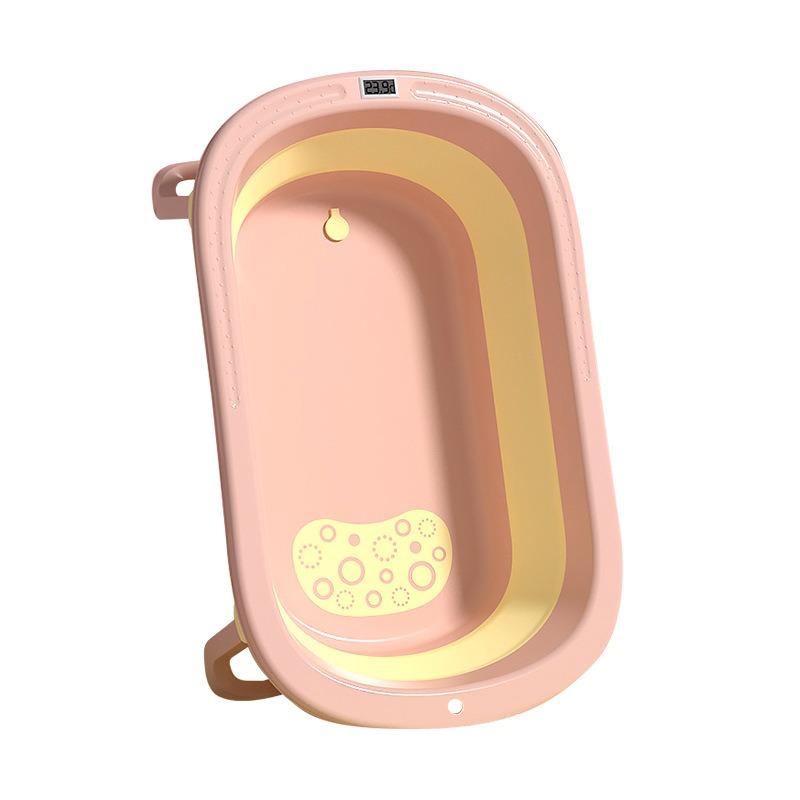 Baby Shower Basin Bathtub Baby Foldable Temperature Sensing Design Sitting and Lying Large Size Newborn Baby Shower Bucket