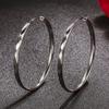 1 Pair Hoop Earrings Shiny Rhombus Texture Women Large Hiphop Round Dangle Earring Jewelry