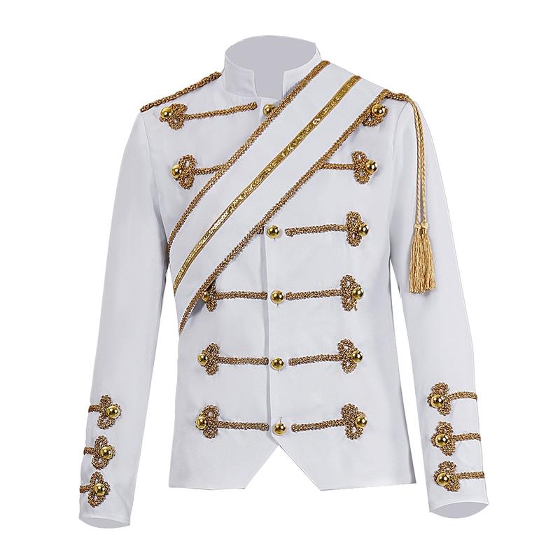 Michael Jackson MJ Manteau Danse Paillettes Costume Veste Scène Chanteur Blanc Noir Manteau Cosplay Costume Halloween Uniforme Tenue XS blanc