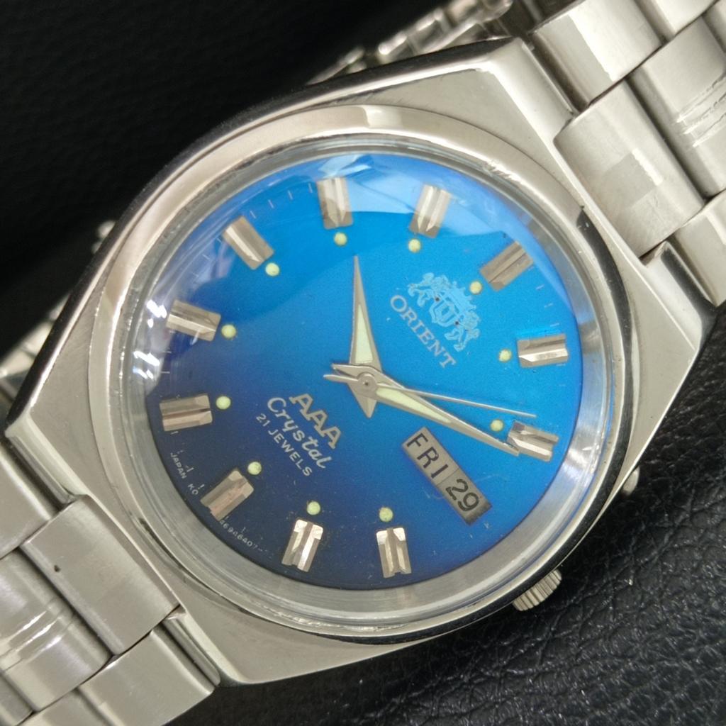 GENUINE VINTAGE ORIENT AAA CRYSTAL 46943 AUTOMATIC JAPAN MENS WATCH a706965-1