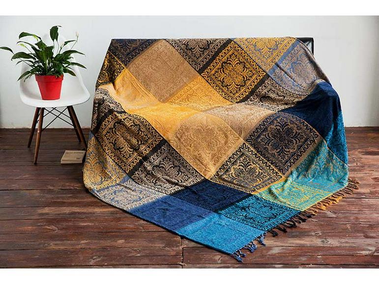 Nepal Style Chenille Yarn Woven Blanket: Multi-Functional Sofa Throw, Shawl, or Table Mat