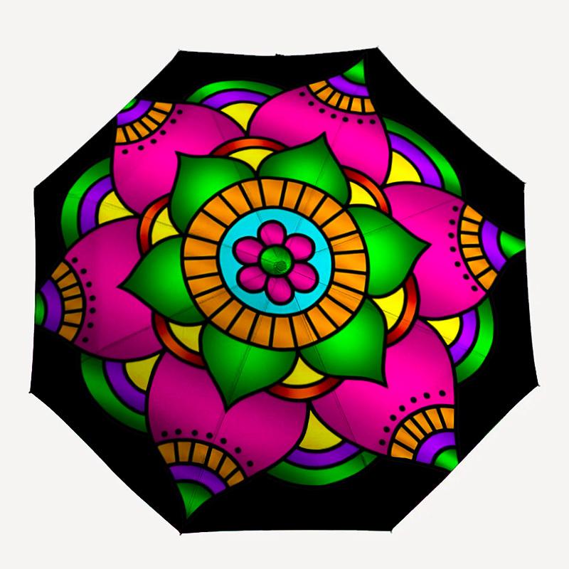 

1PC Mandala Pattern Folding Umbrella with 8 Frames, Automatic Open, Durable Frame, Quality Craftsmanship yy250912062